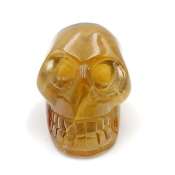 Yellow Fluorite Crystal Skull