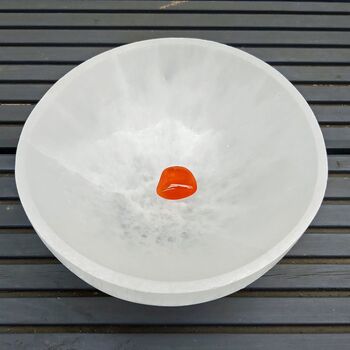 Large Selenite Crystal Gem Bowl 14cm wide