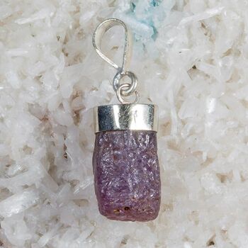 Natural Ruby Pendant in Solid 925 Silver No6