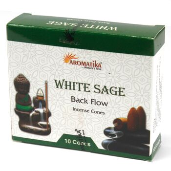 White Sage Backflow Incense Cones Pack of 10 Cones
