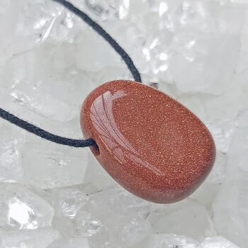 Side Drilled Goldstone Oval Tumble Stone Crystals