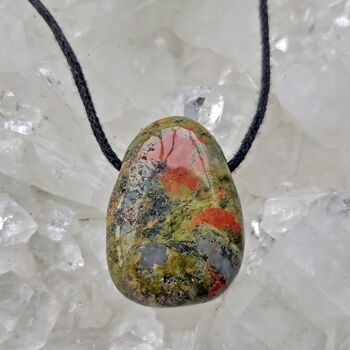 Side Drilled Unakite Oval Tumble Stone Crystals