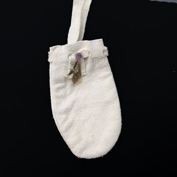 White Buckskin Medicine bag with Feather