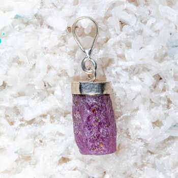 Natural Ruby Pendant in Solid 925 Silver No26