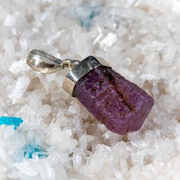 Natural Ruby Pendant in Solid 925 Silver No27