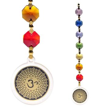 Feng Shui Ohm Crown Chakra Hanging Crystal