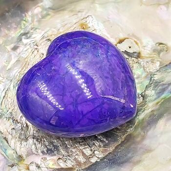 Purple Howlite Puff Hearts 4cm