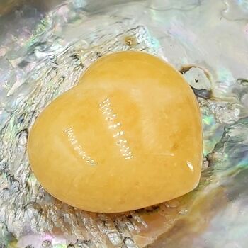 Orange Calcite Puff Heart