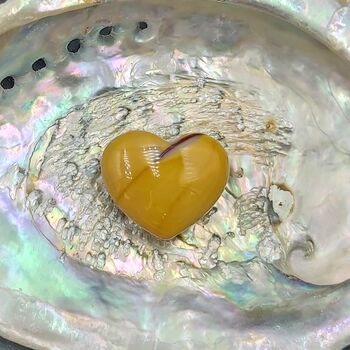 Mini Yellow Mookaite Hearts 3cm