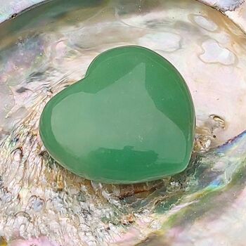 Green Aventurine Puff Heart
