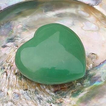 Green Aventurine Puff Heart