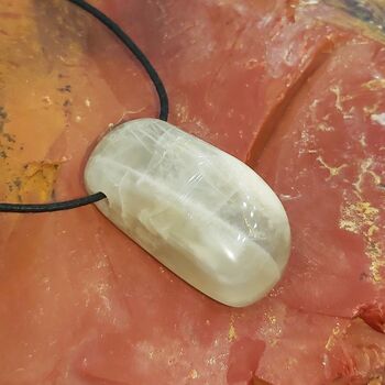 Drilled Moonstone Tumbled Stones