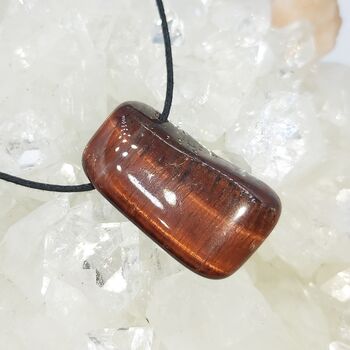 Drilled Red Tiger Eye Tumbled Stones