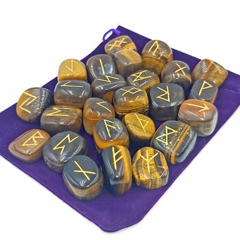 Tiger Eye Runes Stones set
