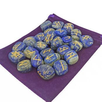 Lapis Lazuli Runes Stone Set