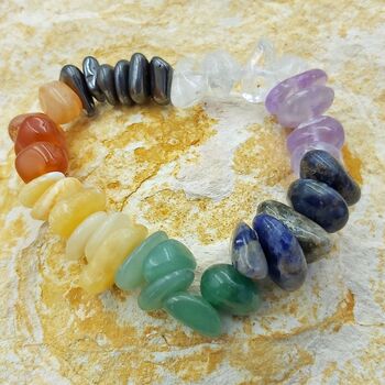 Chunky Chakra Chip Bracelet