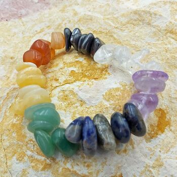 Chunky Chakra Chip Bracelet