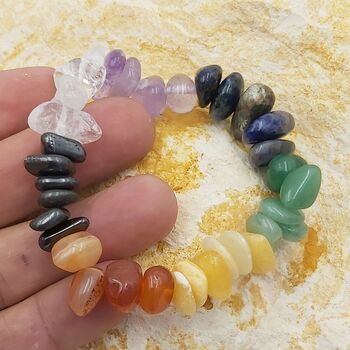Chunky Chakra Chip Bracelet