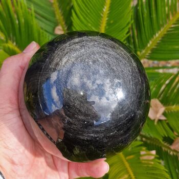 Silver Sheen Obsidian Sphere