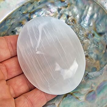 Selenite Palm Stones