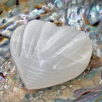 Selenite Sculptured Heart