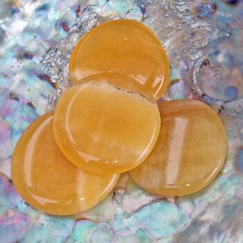 Orange Calcite Palm Stones