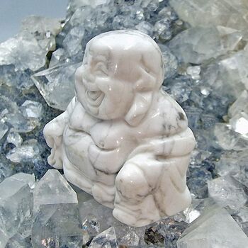 White Howlite Crystal Buddha