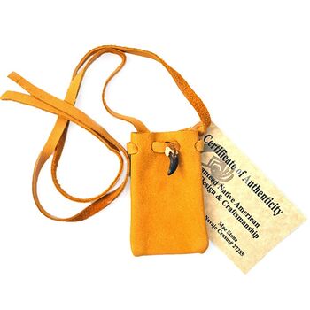 Buckskin Medicine bag with Coyote Claw