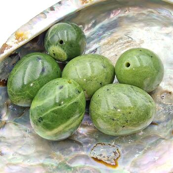 Drilled Jade Nephrite Eggs