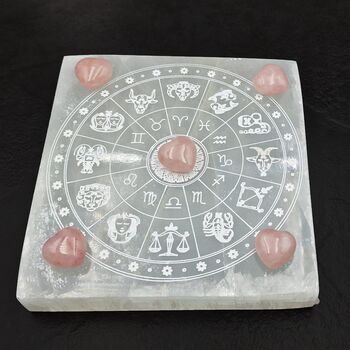Zodiac Astrology Selenite Plate