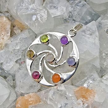Gemstone Spiral Chakra Pendant