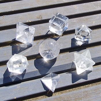 7 Piece Quartz Sacred Geometry Crystal Set