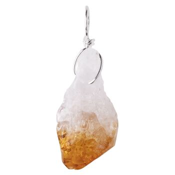 Citrine Quartz Point Pendant Wire Wrap