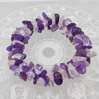 Amethyst & Quartz Triple Strung Bracelet