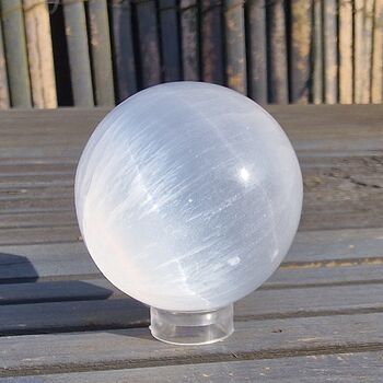 Satin Spar Selenite Crystal Ball 40mm