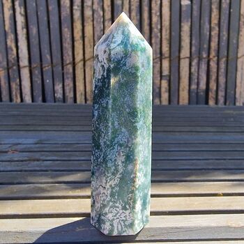 Green Moss Agate Point