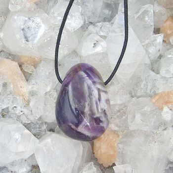 Drilled Amethyst Tumbled Stones