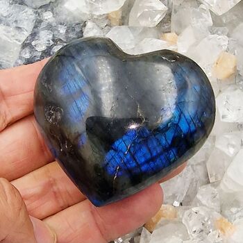 Labradorite Puff Heart