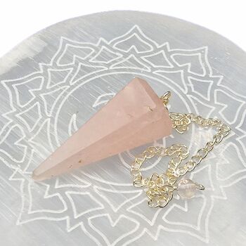 Rose Quartz Dowsing Pendulum Flat End