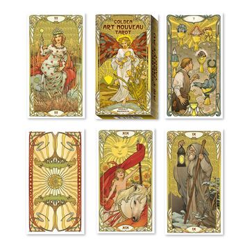 Golden Art Nouveau Tarot Illustrated by Giulia Massaglia