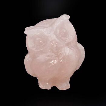 Rose Quartz Crystal Owls