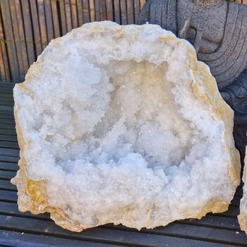 Large White Quartz Geode from Morocco