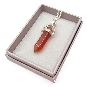 Carnelian Pointed Pendant with Chain