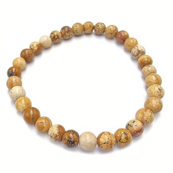 Picture Jasper Beaded Bracelet 6mm