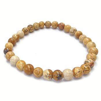Picture Jasper Beaded Bracelet 6mm