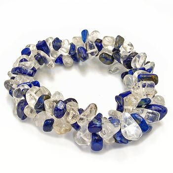 Lapis Lazuli and Quartz Crystal Bracelet