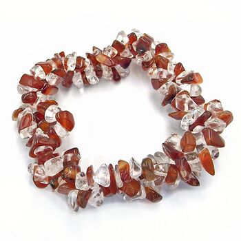 Carnelian & Quartz Triple Bracelet