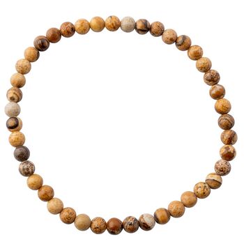 Picture Jasper Beaded Bracelet 4mm