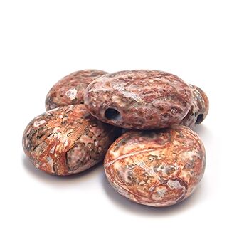 Side Drilled Leopardskin Jasper Tumbled Stone