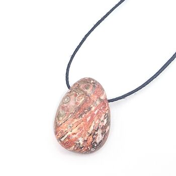 Side Drilled Leopardskin Jasper Tumbled Stone